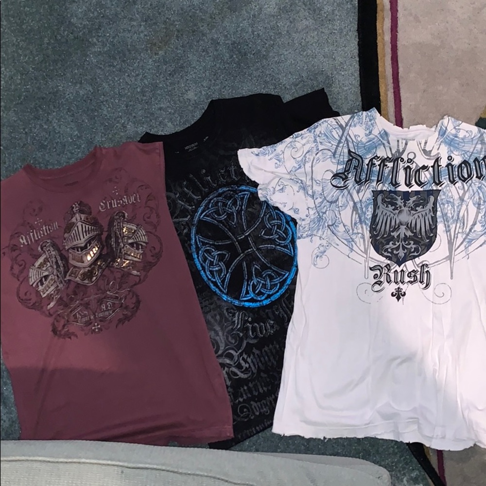 Set of 3 affliction tee shirts
